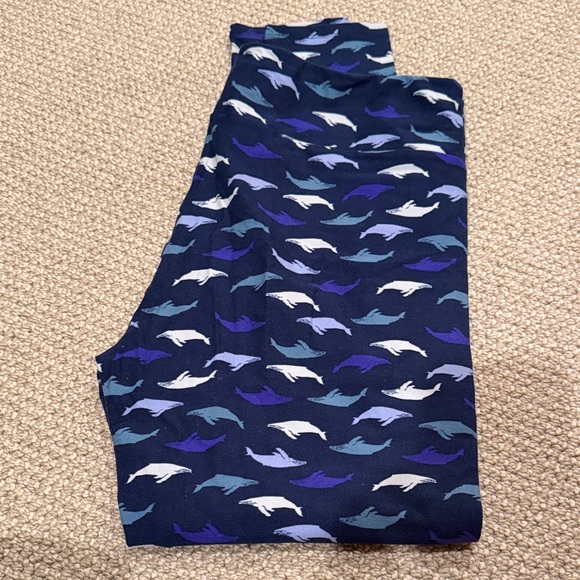 LuLaRoe Gray and Cream Dolphin Leggings set of 3 size TC - Picture 5 of 5